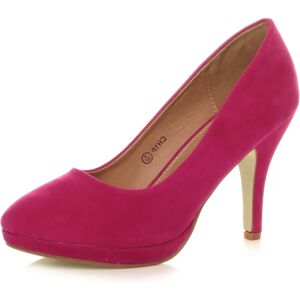 Ajvani Fuchsia Pink Suede Platform Pumps - Shoes Ajvani Fuchsia Pink Suede Platform Pumps - Shoes