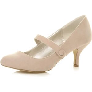 Ajvani Nude Mary Jane Low Heel Shoes - Shoes Ajvani Nude Mary Jane Low Heel Shoes - Shoes