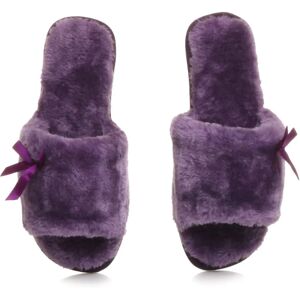 Ajvani Purple Faux Fur Slip-on Slippers - Slippers Ajvani Purple Faux Fur Slip-on Slippers - Slippers