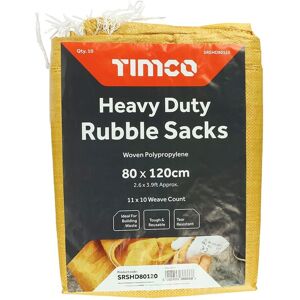 TIMco SRSHD80120 Heavy Duty Rubble Sacks - 80x120cm - Yellow Brown TIMco SRSHD80120 Heavy Duty Rubble Sacks - 80x120cm - Yellow Brown