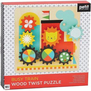 Petit Collage Busy Trains Wooden Twist Puzzle - Puzzle Petit Collage Busy Trains Wooden Twist Puzzle - Puzzle