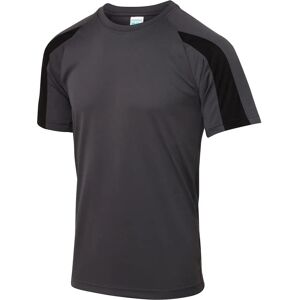 T-shirt de sport contrasté Just Cool JC003 Charcoal/Jet Black - Publicité T-shirt de sport contrasté Just Cool JC003 Charcoal/Jet Black - Publicité