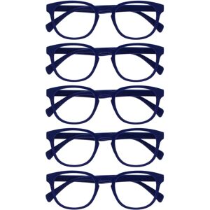 Opulize Blue Reading Glasses - Retro Round - Scratch-Resistant - +1.50 Opulize Blue Reading Glasses - Retro Round - Scratch-Resistant - +1.50