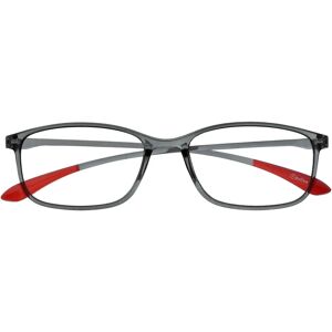 Opulize R61-7-150 Läsglasögon - Kristallgrå med röda spetsar Opulize R61-7-150 Läsglasögon - Kristallgrå med röda spetsar