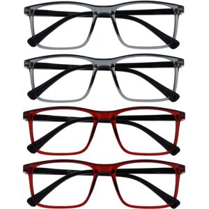 Opulize Große Rechteckige Lesebrille - Unisex - +2,00 Dioptrien Opulize Große Rechteckige Lesebrille - Unisex - +2,00 Dioptrien