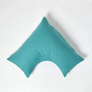 Homescapes Teal Egyptian Cotton V Shaped Pillowcase - 200 TC Homescapes Teal Egyptian Cotton V Shaped Pillowcase - 200 TC