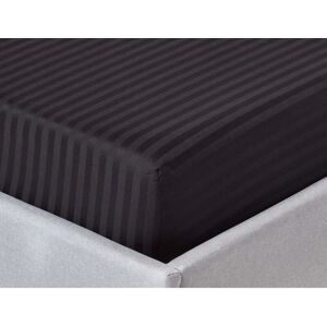 Homescapes Black Egyptian Cotton Satin Stripe Fitted Sheet - Super King Homescapes Black Egyptian Cotton Satin Stripe Fitted Sheet - Super King