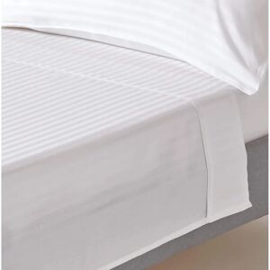 Homescapes Egyptian Cotton Satin Stripe Flat Sheet - Single - White - Bed Linen Homescapes Egyptian Cotton Satin Stripe Flat Sheet - Single - White - Bed Linen