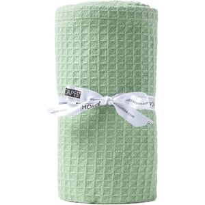 Homescapes Organic Cotton Waffle Baby Blanket - Green Homescapes Organic Cotton Waffle Baby Blanket - Green