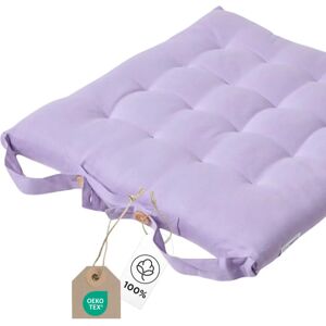 Homescapes Mauve Seat Pad with Button Straps - Seat Pad Homescapes Mauve Seat Pad with Button Straps - Seat Pad