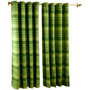 Homescapes Cotton Morocco Striped Green Curtain Pair - Curtain Homescapes Cotton Morocco Striped Green Curtain Pair - Curtain
