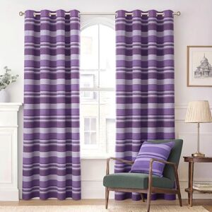 Homescapes Mauve Cotton Morocco Striped Curtains - Curtains Homescapes Mauve Cotton Morocco Striped Curtains - Curtains