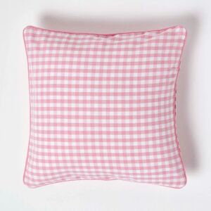 Homescapes Cotton Gingham Check Pink Cushion Cover - Cushion Cover Homescapes Cotton Gingham Check Pink Cushion Cover - Cushion Cover