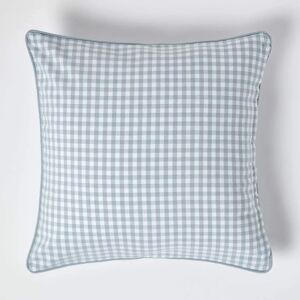 Homescapes Blue Cotton Gingham Check Cushion Cover - Cushion Cover Homescapes Blue Cotton Gingham Check Cushion Cover - Cushion Cover