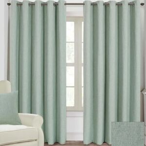 Homescapes Duck Egg Blue Linen Eyelet Lined Curtain Pair - Curtains Homescapes Duck Egg Blue Linen Eyelet Lined Curtain Pair - Curtains