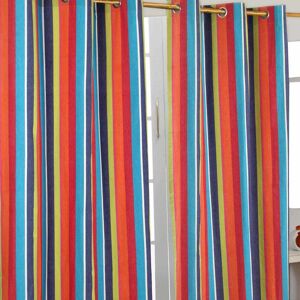 Homescapes Multi Stripes Cotton Curtains - Curtain Homescapes Multi Stripes Cotton Curtains - Curtain