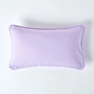 Homescapes Cotton Plain Mauve Rectangular Cushion Cover - Cushion Cover Homescapes Cotton Plain Mauve Rectangular Cushion Cover - Cushion Cover