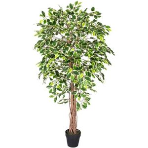 Homescapes Variegated Green Ficus Tree Artificial Plant - 6 Ft - Indoor Decor Homescapes Variegated Green Ficus Tree Artificial Plant - 6 Ft - Indoor Decor