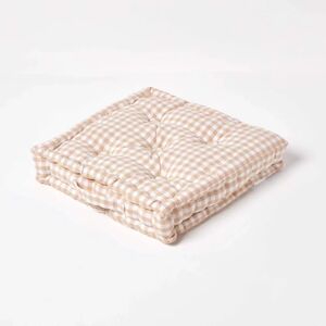 Homescapes Model Beige Cotton Gingham Check Floor Cushion - Floor Cushion Homescapes Model Beige Cotton Gingham Check Floor Cushion - Floor Cushion