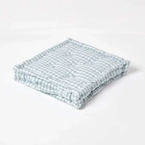 Homescapes Cotton Gingham Check Blue Floor Cushion - Floor Cushion Homescapes Cotton Gingham Check Blue Floor Cushion - Floor Cushion