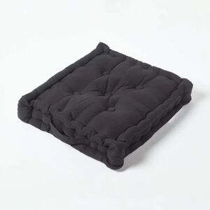Homescapes Black Cotton Floor Cushion - Floor Cushion Homescapes Black Cotton Floor Cushion - Floor Cushion