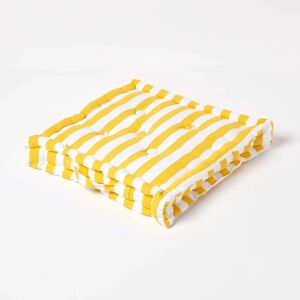 Homescapes Coussin de Sol en Coton Jaune à Rayures Épaisses - Coussin de sol - Publicité Homescapes Coussin de Sol en Coton Jaune à Rayures Épaisses - Coussin de sol - Publicité