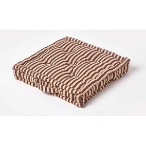 Homescapes Cotton Beige Stripe Floor Cushion - Floor Cushion Homescapes Cotton Beige Stripe Floor Cushion - Floor Cushion