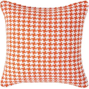 Homescapes Houndstooth Orange Cotton Cushion Cover - Cushion Cover Homescapes Houndstooth Orange Cotton Cushion Cover - Cushion Cover