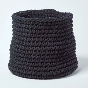 Homescapes Homescapes Black Cotton Storage Basket - Storage Basket Homescapes Homescapes Black Cotton Storage Basket - Storage Basket