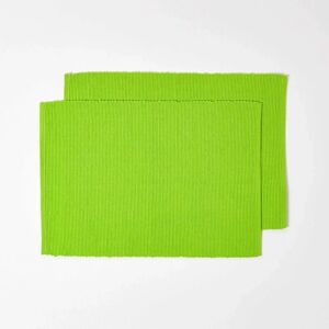Homescapes Lime Green Cotton Placemats - Placemat Homescapes Lime Green Cotton Placemats - Placemat