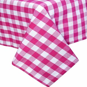 Homescapes Pink Block Check Cotton Gingham Tablecloth - Tablecloth Homescapes Pink Block Check Cotton Gingham Tablecloth - Tablecloth