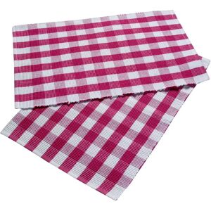 Homescapes Pink Cotton Gingham Placemats - placemats Homescapes Pink Cotton Gingham Placemats - placemats