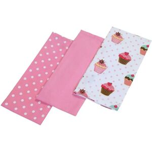 Homescapes Model Cupcakes Pink Blue - Tea Towels Set of Three Homescapes Model Cupcakes Pink Blue - Tea Towels Set of Three