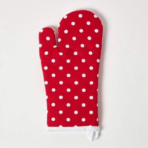 Homescapes Red Polk Dot Cotton Oven Glove - Oven Glove Homescapes Red Polk Dot Cotton Oven Glove - Oven Glove