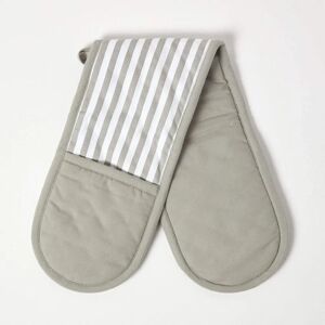 Homescapes Grey Stripe Cotton Oven Glove - Oven Glove Homescapes Grey Stripe Cotton Oven Glove - Oven Glove