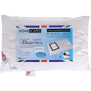 Homescapes Duck Feather Music Pillow With Speaker - White - Unisex Homescapes Duck Feather Music Pillow With Speaker - White - Unisex