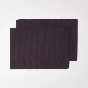 Homescapes Cotton Plain Pack of 2 Placemats - Placemats Homescapes Cotton Plain Pack of 2 Placemats - Placemats