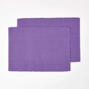 Homescapes Cotton Placemats - Unisex - Purple Homescapes Cotton Placemats - Unisex - Purple