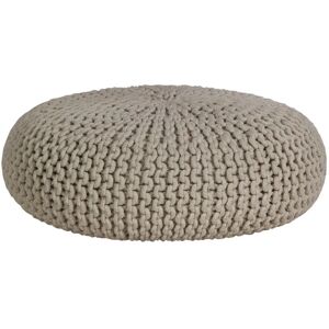 Homescapes Natural Cotton Large Round Pouffe Footstool - Footstool Homescapes Natural Cotton Large Round Pouffe Footstool - Footstool