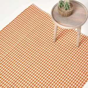 Homescapes Cotton Gingham Check Rug Hand Woven - Rug Homescapes Cotton Gingham Check Rug Hand Woven - Rug