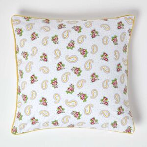 Homescapes Cotton Paisley and Dots Cushion Cover - Unisex Homescapes Cotton Paisley and Dots Cushion Cover - Unisex