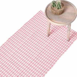 Homescapes Cotton Gingham Check Rug Hand Woven - Rug Homescapes Cotton Gingham Check Rug Hand Woven - Rug