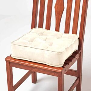 Homescapes Faux Suede Dining Chair Booster Cushion - Cream Homescapes Faux Suede Dining Chair Booster Cushion - Cream