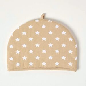 Homescapes Beige Stars Double Tea Cosy - Tea Type Homescapes Beige Stars Double Tea Cosy - Tea Type