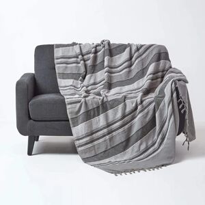 Homescapes Morocco Grey Cotton Throw - Bedding & Throws Homescapes Morocco Grey Cotton Throw - Bedding & Throws