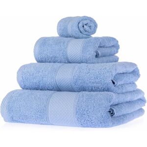 Homescapes Light Blue 4-Piece Turkish Cotton Towel Set - Towel Set Homescapes Light Blue 4-Piece Turkish Cotton Towel Set - Towel Set