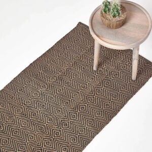 Homescapes Black Geometric Jute Rug - Rug Homescapes Black Geometric Jute Rug - Rug