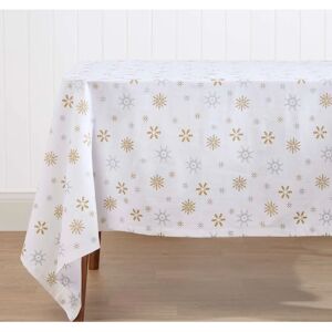 Homescapes Snowflake Christmas Tablecloth - White 137cm x 137cm Homescapes Snowflake Christmas Tablecloth - White 137cm x 137cm