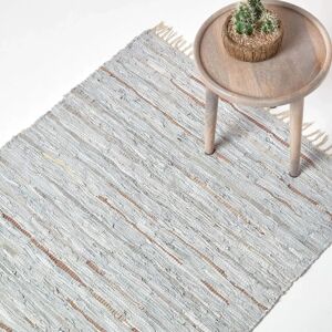 Homescapes Leather Glitter Rug Natural - Rug Homescapes Leather Glitter Rug Natural - Rug