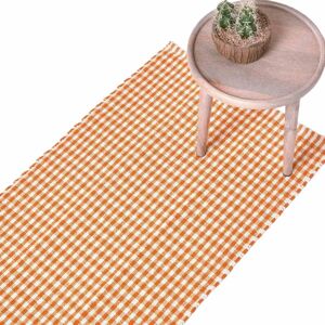 Homescapes Cotton Gingham Check Hand Woven Hall Runner - rug Homescapes Cotton Gingham Check Hand Woven Hall Runner - rug